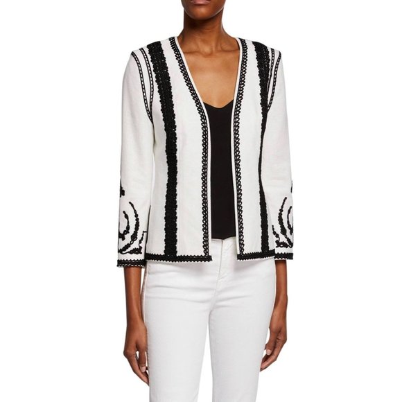 Kobi Halperin Jackets & Blazers - Kobi Halperin White Linen Collared Blazer Small